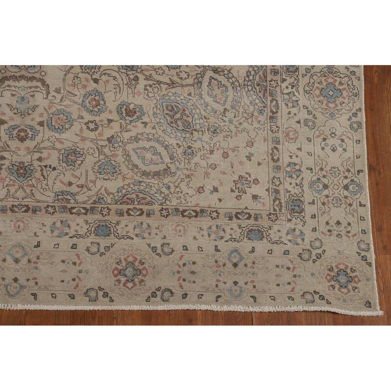 Floral Tabriz Persian Area Rug Oriental Handmade Wool Carpet - 7'4"x 10'9"