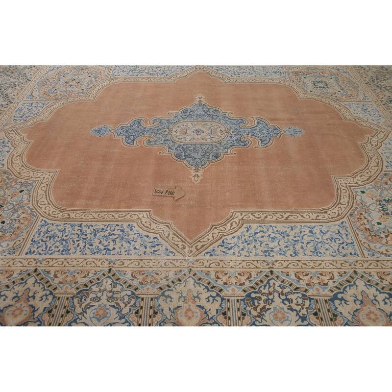 Kerman Vintage Persian Area Rug Handmade Wool Carpet - 9'5" x 12'11"
