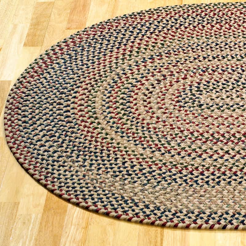 Colonial Mills Worley Rustic Farmhouse Braided Multicolor Oval Rug On