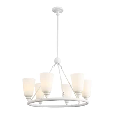 Denis 27.5" 6-Light Modern Iron/Glass LED Chandelier