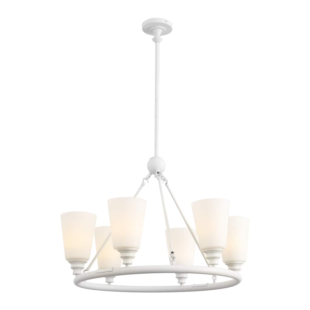 Denis 27.5" 6-Light Modern Iron/Glass LED Chandelier