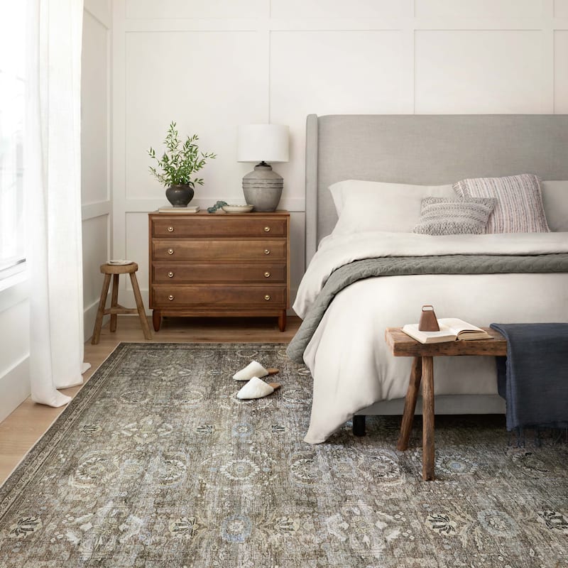 Alexander Home Isabelle Shabby Chic Vintage Distressed Printed Area Rug