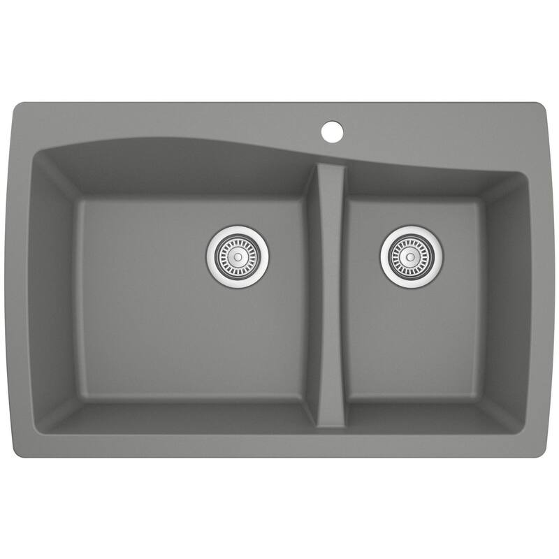 Karran USA QT-721 Quartz QT 34" Drop In Double Basin Quartz Composite
