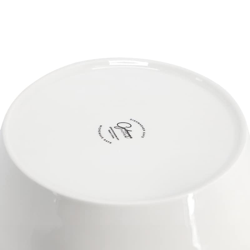 Gibson Home 2 Piece 6.75 Inch Round Fine Ceramic Side Bowl Sets in White