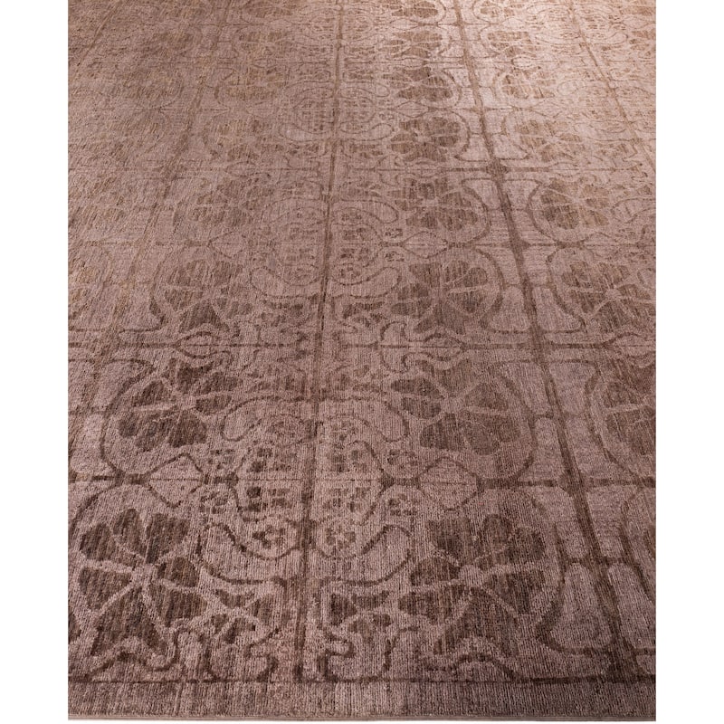 Overdyed One-of-a-Kind Hand-Knotted Area Rug - Brown - 10' 2" x 12' 10"