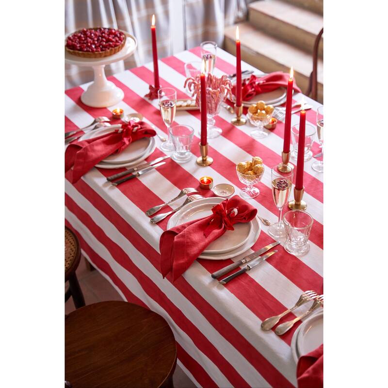 Couleur Nature St. Tropez Tablecloth - Blue Stripes - 59" x 59"