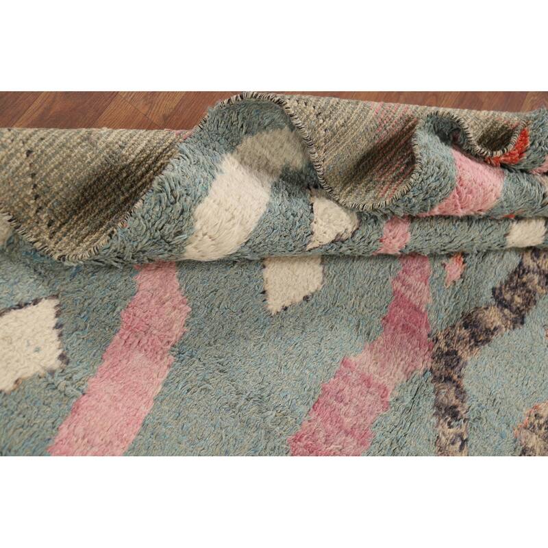 Moroccan Oriental Area Rug Hand-Knotted Wool Carpet - 6'1" x 10'11"