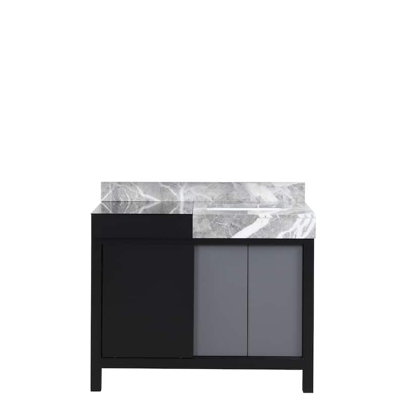 Zilara Bath Vanity and Castle Grey Marble Top
