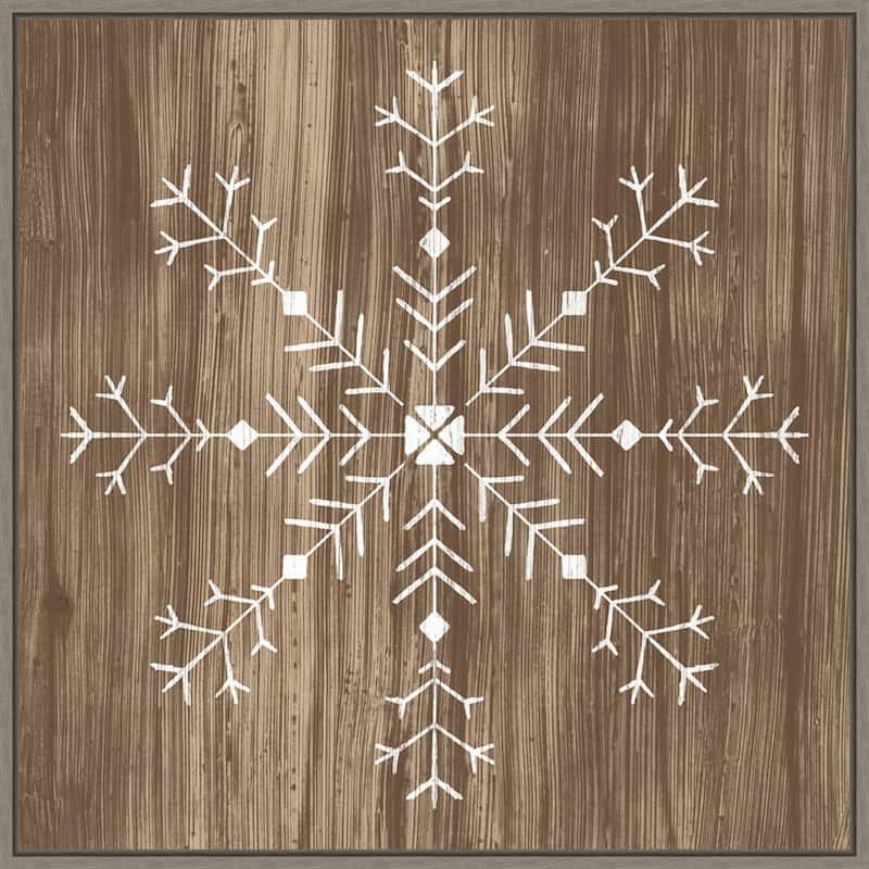 Barnwood Wonderland I Snowflake by June Erica Vess Framed Canvas Wall Art