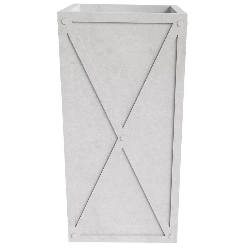 Papyrus Elegant Rectangular Modern Planter with Drainage, Lightweight Fiberstone MGO Clay Blend for Indoor Outdoor Use
