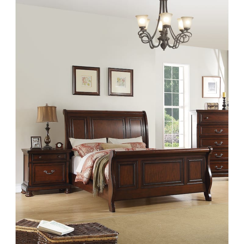 Traditional Wooden Nightstand, Bedside Decorative Table with Storage Drawer, Living Rood Sofa Side Table with Solid Wood Leg
