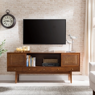 SEI Furniture Mid-century Modern TV Stand Media Console for TV's up to 68"