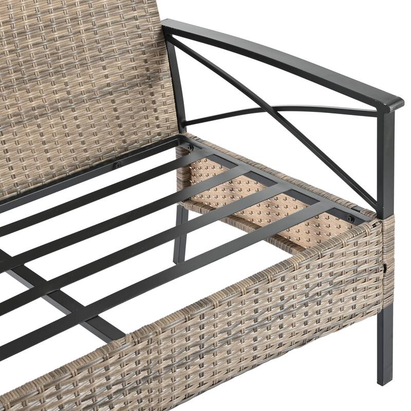 Outdoor Wicker Weaving Conversation Combo Set of 4