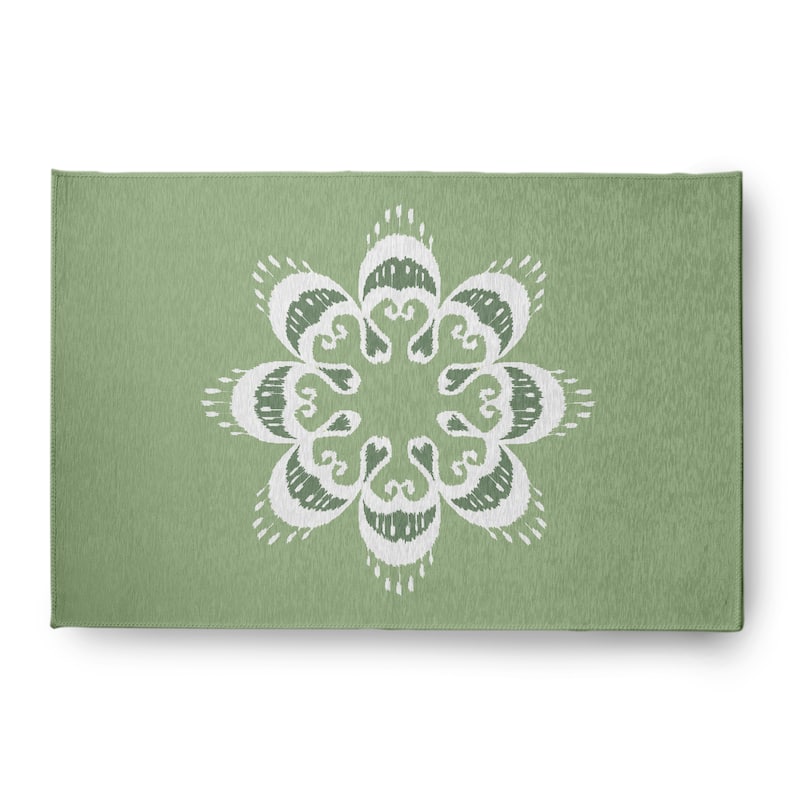 Ikat Mandala Chenille Rug - Sage Green - 4' x 6'