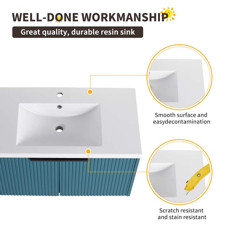Beingnext 36"/48" Bathroom Vanity with Sink, Floating Bathroom Vanity with Soft Close Door