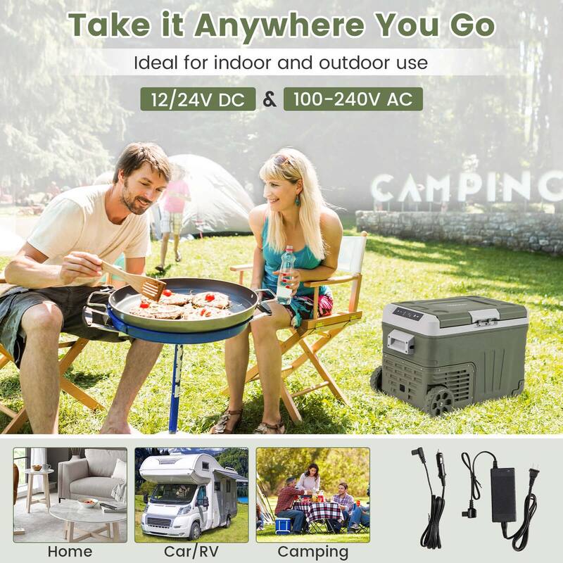 Costway 12 Volt Car Refrigerator 37/53 QT Portable Car Fridge with