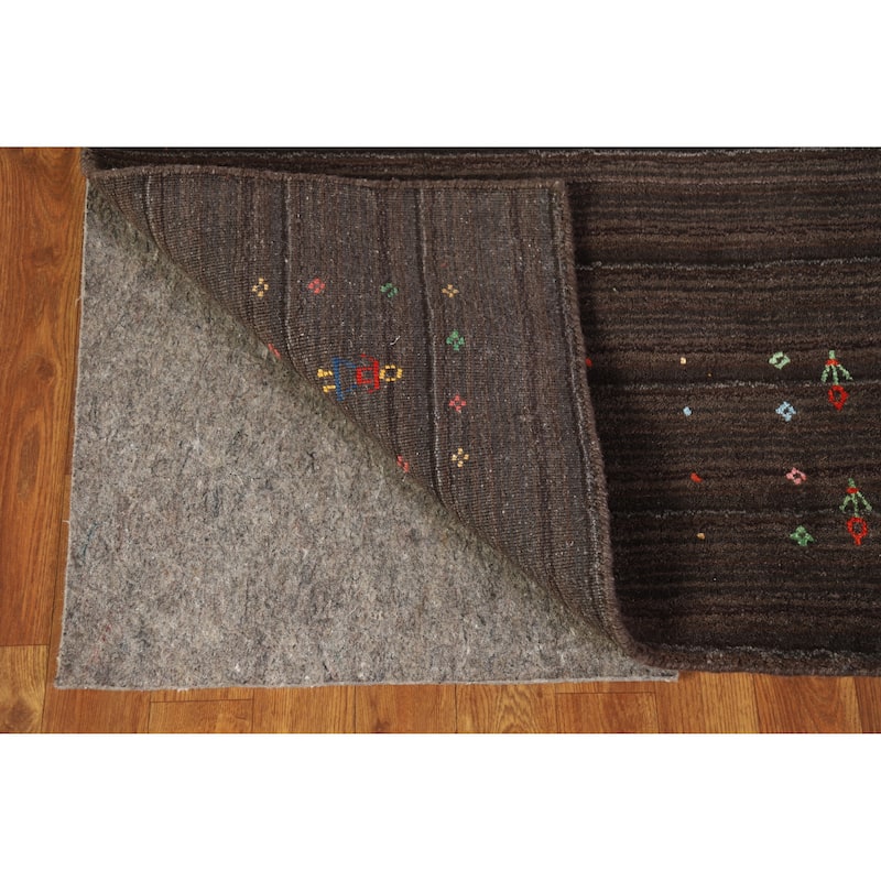 Hand Knotted Oriental 100% Wool Carpet Tribal Tribal Brown Gabbeh Area Rug - 8' 3'' X 5' 3''