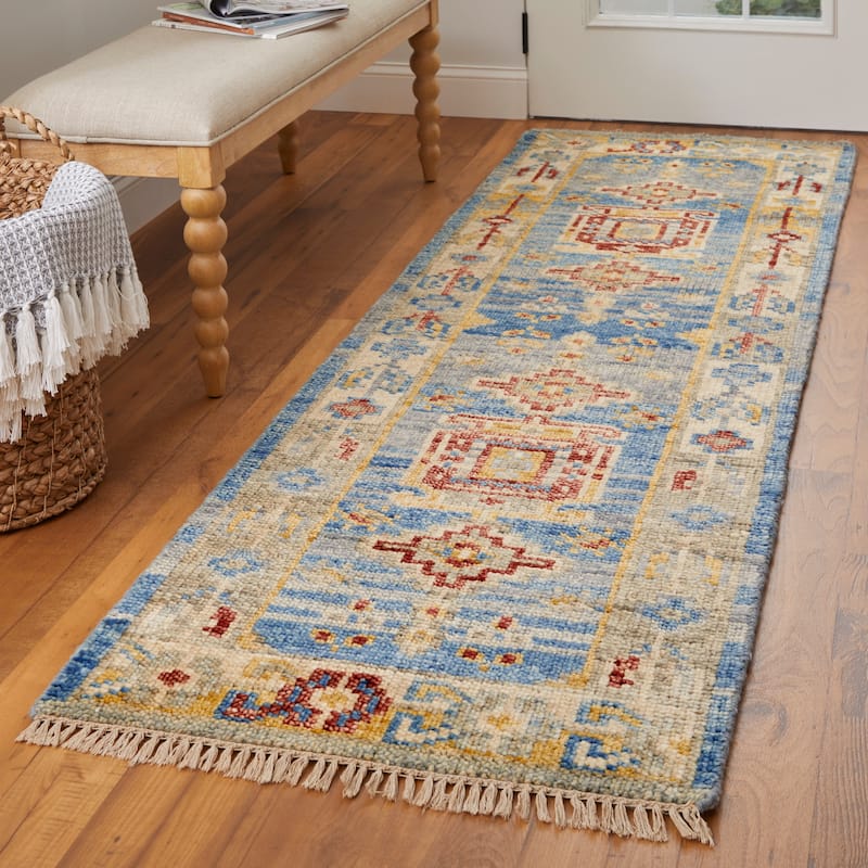 Grand Bazaar Foxboro Hand Knotted Geometric Traditional Area Rug