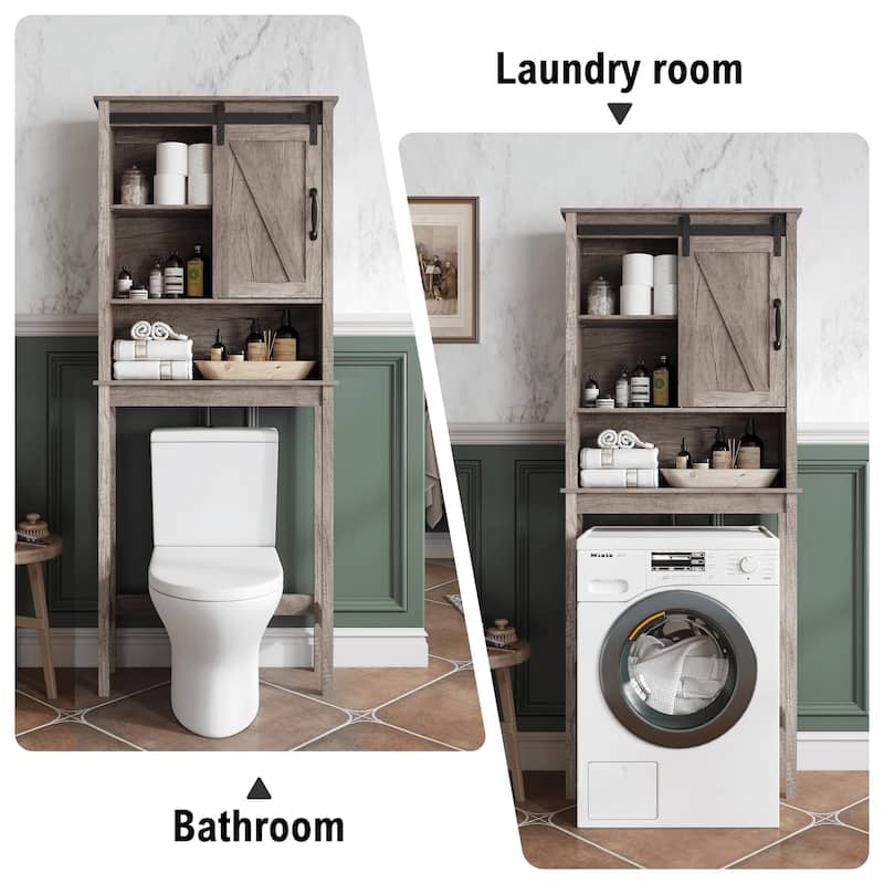 Pellebant Over-the-Toilet Storage Cabinet Space Saver Bathroom - 66.54" H x 27.17" W x 9.06" D