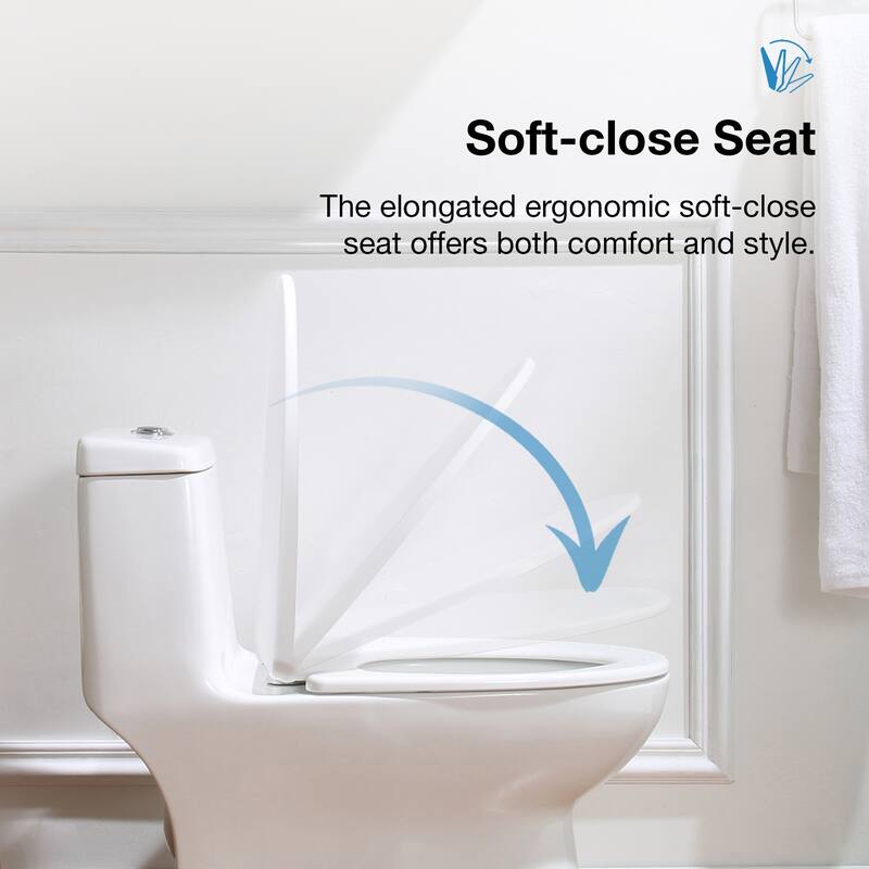 Pack of 2 Jade One-Piece Elongated Toilet With Dual Flush and Soft Close Seat - White