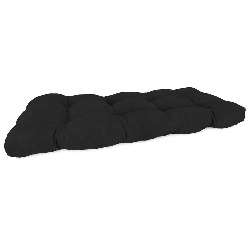43" x 19" Outdoor Wicker Bench Cushion - 19'' L x 43'' W x 4'' H - Canvas Black