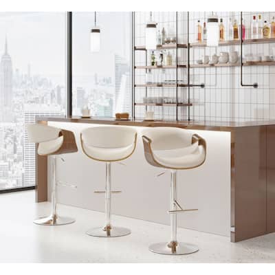 Carson Carrington Sauda Adjustable Bar Stool with Straight T Footrest (Set of 3)