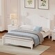 preview thumbnail 2 of 7, Full Size Wood Platform Bed Frame,Retro Style Four Poster Bed