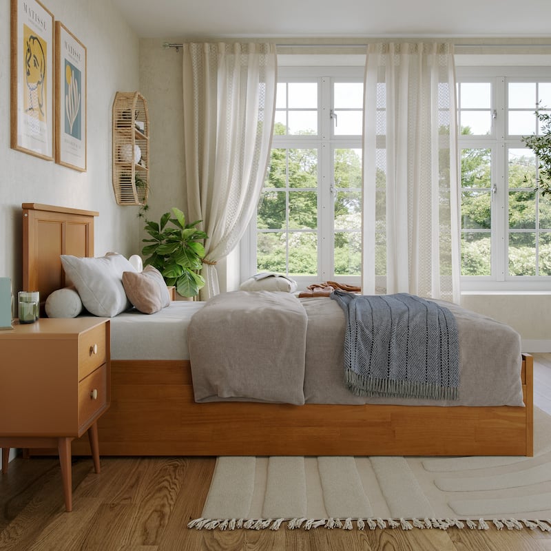 AFI Madison Platform Bed with Footboard & Twin XL Trundle