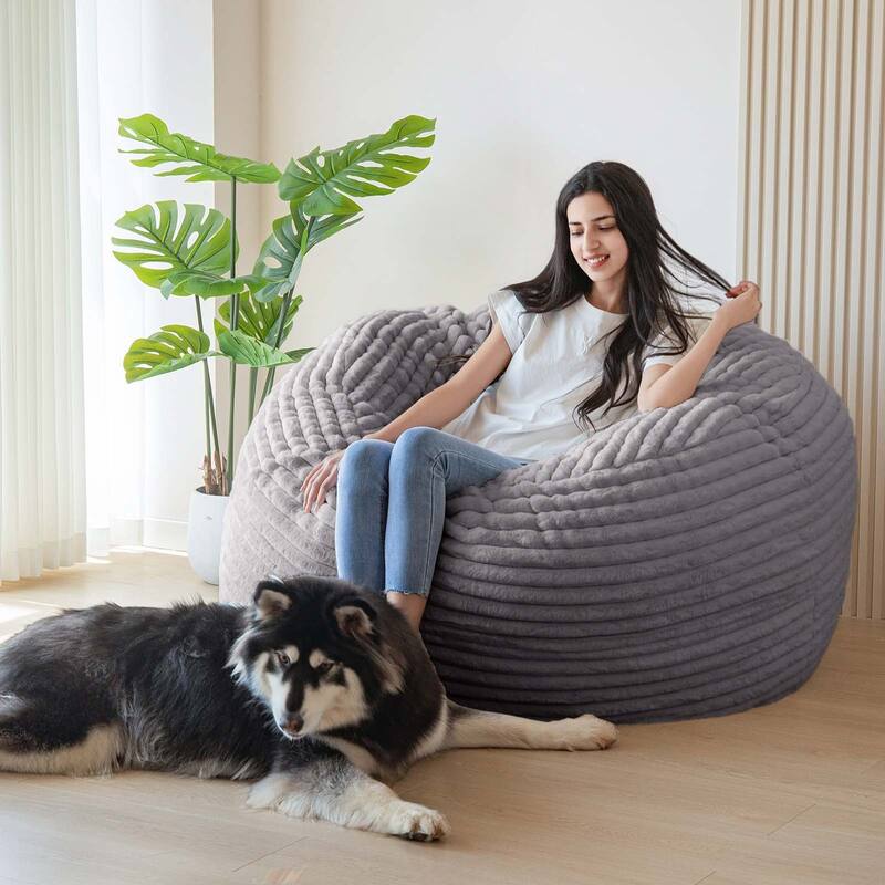 Thick striped Convertible bean bag bed