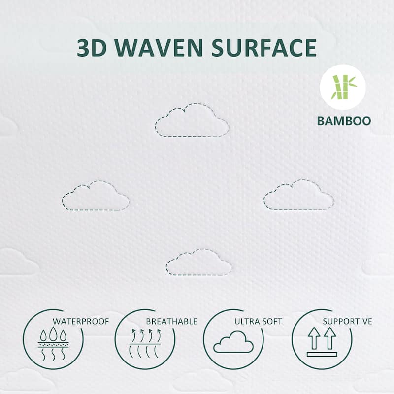 MarCielo Bamboo Viscose Surface Waterproof Knit Mattress Protector - N/A