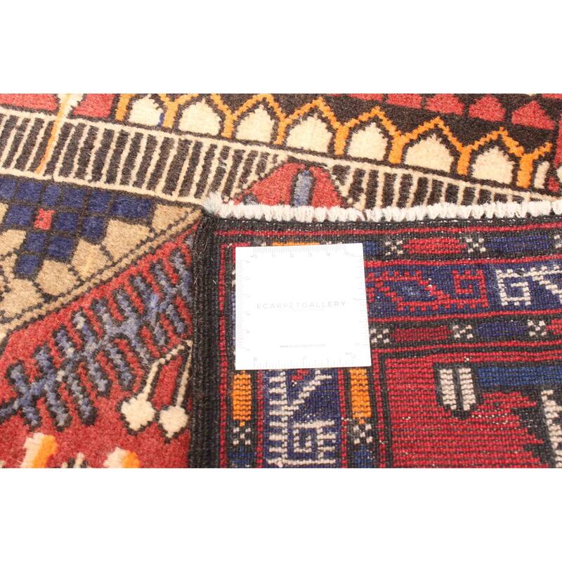 ECARPETGALLERY Hand-knotted Teimani Red Wool Rug - 2'10 x 4'6