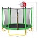 preview thumbnail 3 of 14, Outdoor & Indoor Toddler Trampoline w/Enclosure,Basketball Hoop&Ball