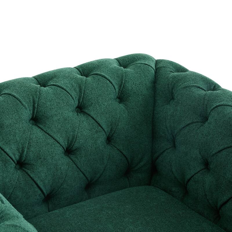 Roomfitters Chesterfield Swivel Club Chair, Tufted Accent Armchair for Living Room