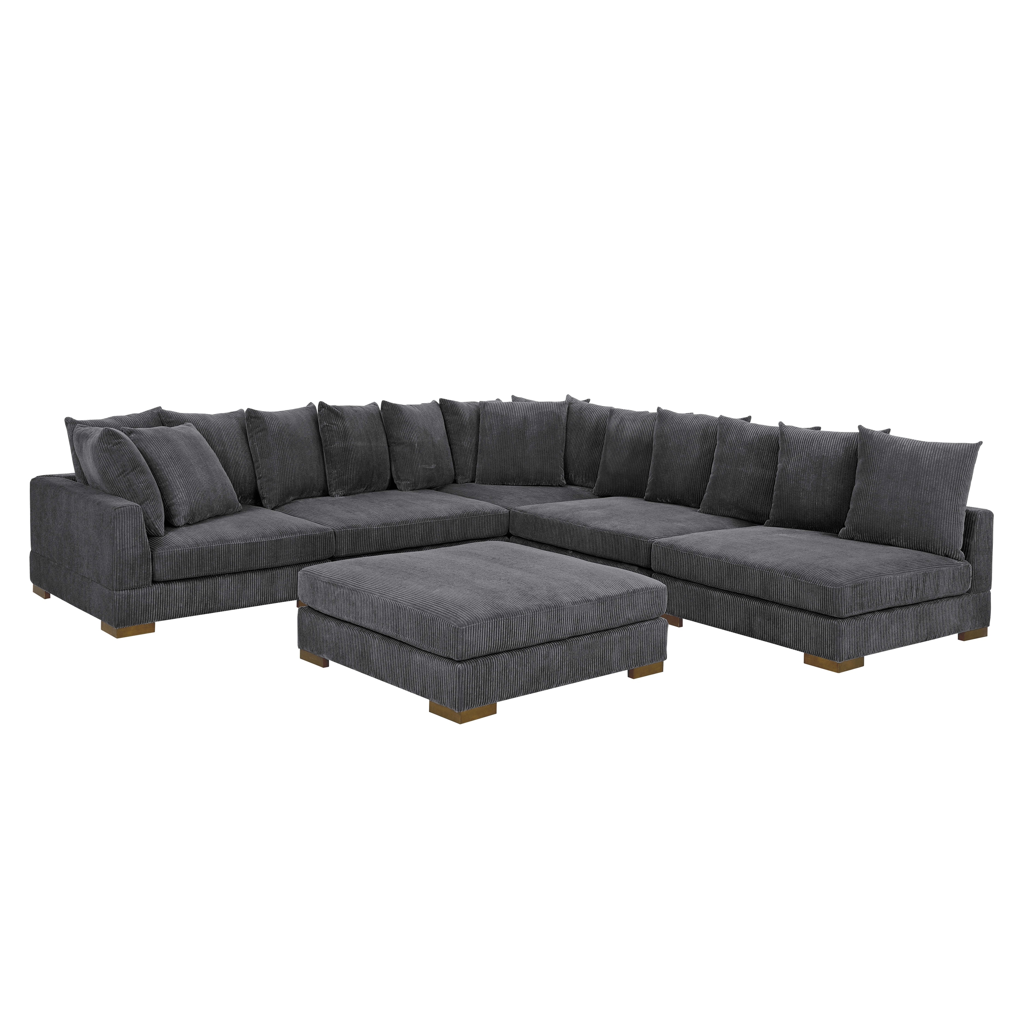 Large Seating Corduroy Modular Sleeper Sectional