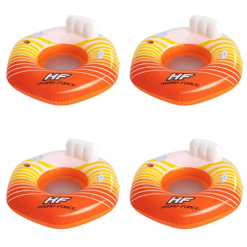 Bestway Hydro-Force Sunkissed Inflatable Tube for Pool, River, Beach, 4 Pack - 4.93