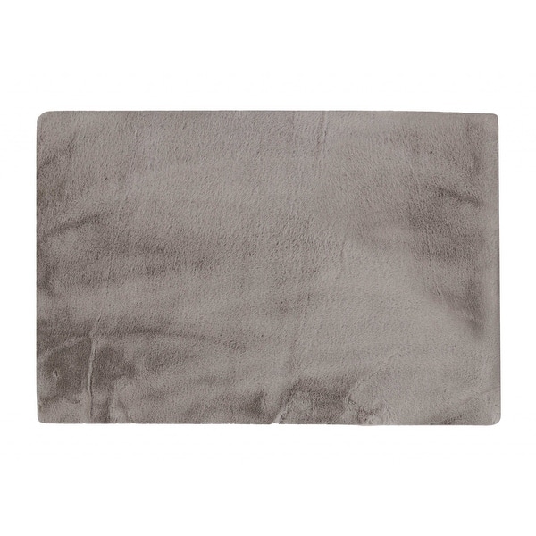 Luxe Faux Rabbit Fur Rectangular Rug 5' X 8' - Grey Luxe Faux Rabbit Fur Rectangular Rug 5' X 8' - Grey