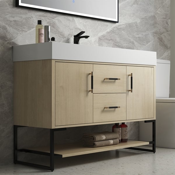 48 Inch Bathroom Vanity Freestanding Design with Resin Sink Bed Bath