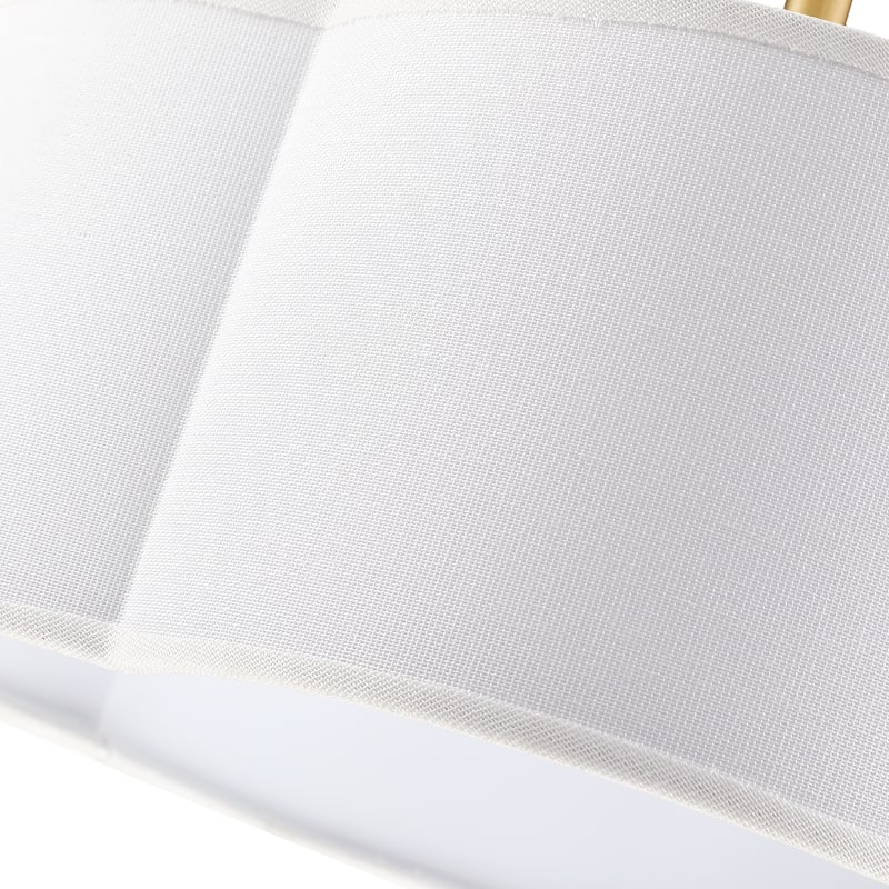 Martina 4-Light Semi-Flush Mount Light with White Scallop Fabric Shade - 14 in. W