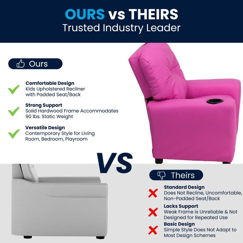 Contemporary Kids Recliner with Cup Holder