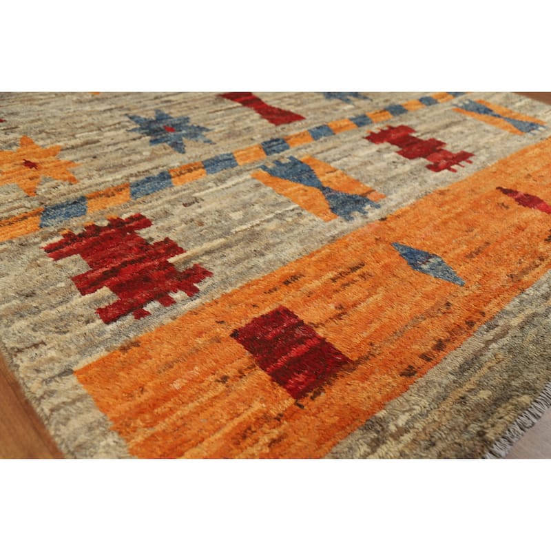 Geometric Moroccan Oriental Area Rug Hand-Knotted Wool Carpet - 5'8" x 7'6" - 5'8" x 7'6" - Multi-Color