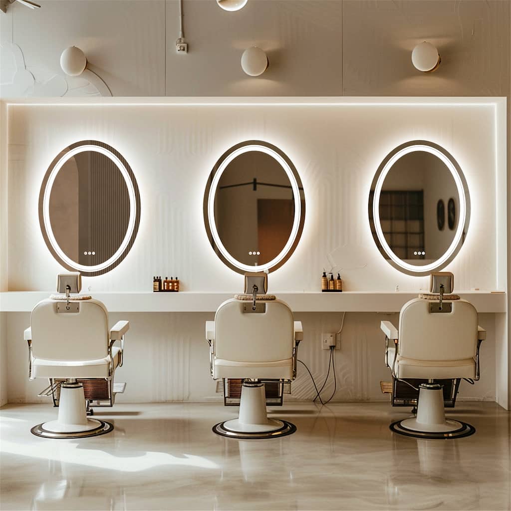 23.6x31.5 inch Oval Illuminated Bathroom Mirror Anti-Fog&Memorable