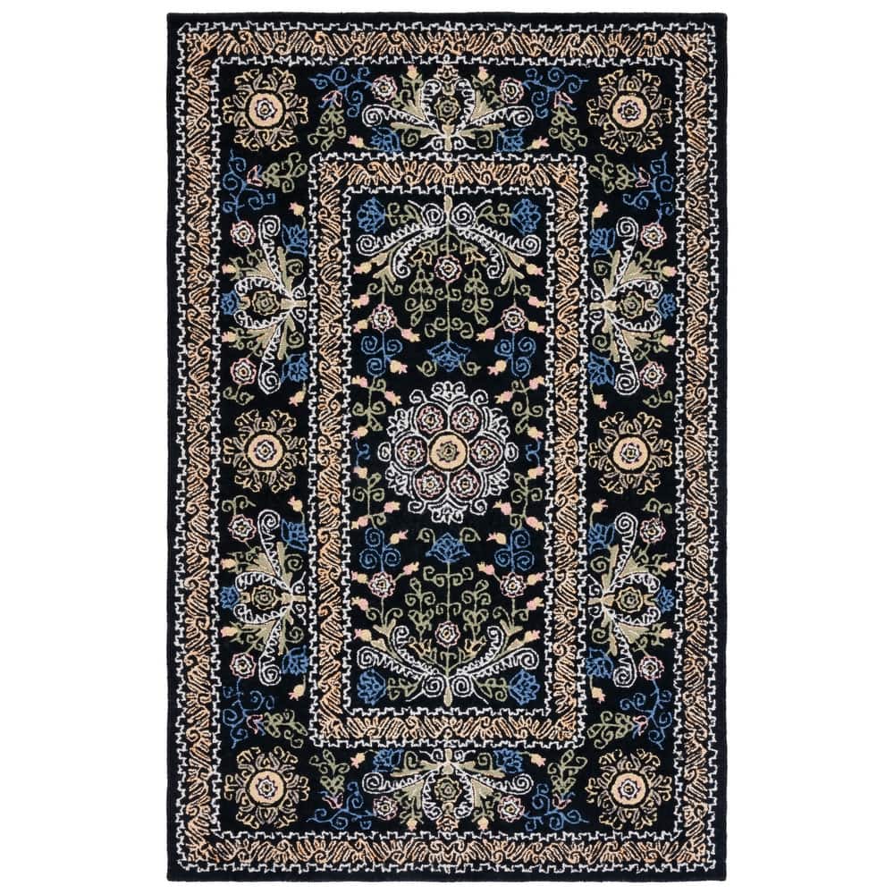SAFAVIEH Handmade Celedonia Modern Medallion Micro-Loop Wool Area Rug