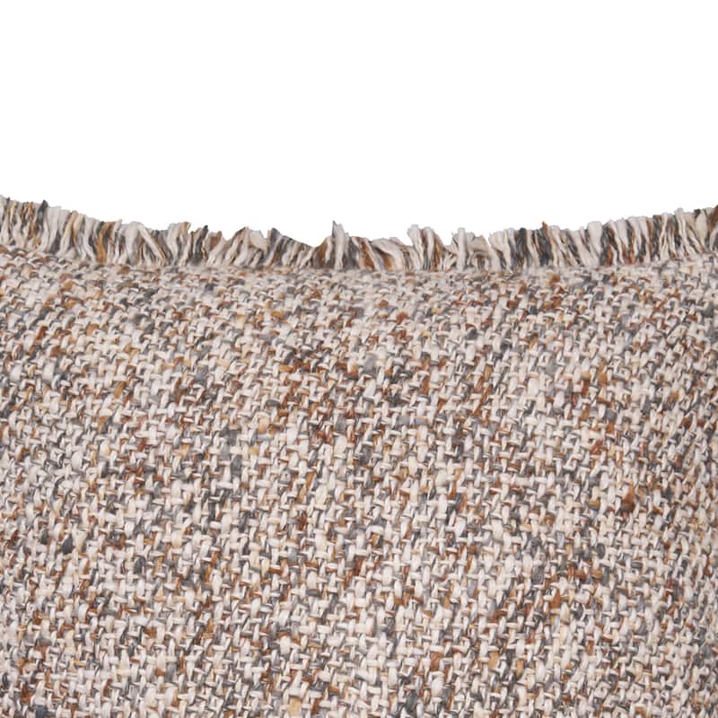 Cozy Gray Fringed Pillow