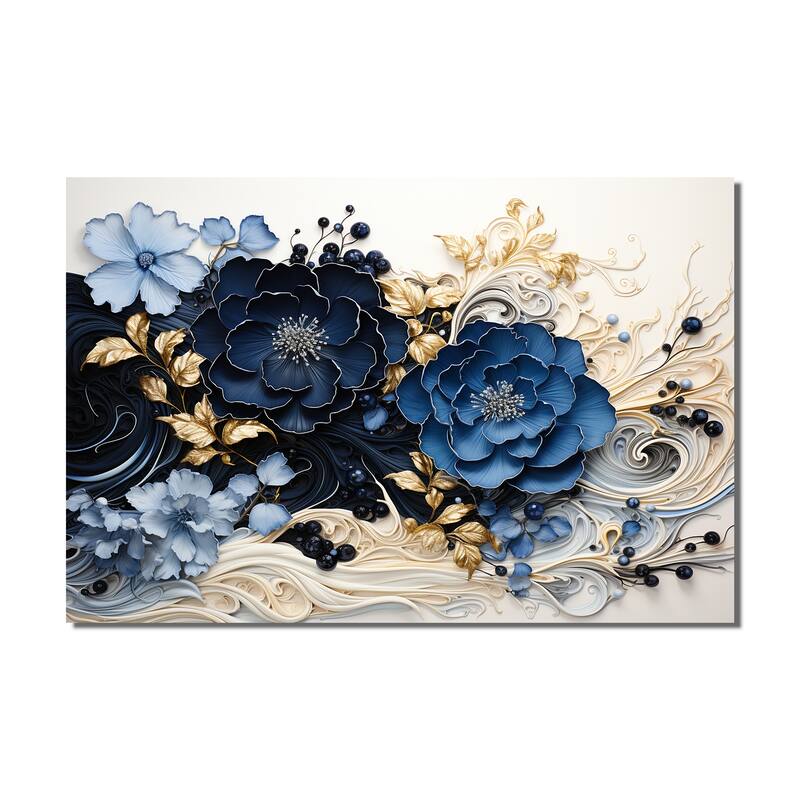 Designart "Liquid Ink Spiralscape I" Abstract Spirals Canvas Wall Art