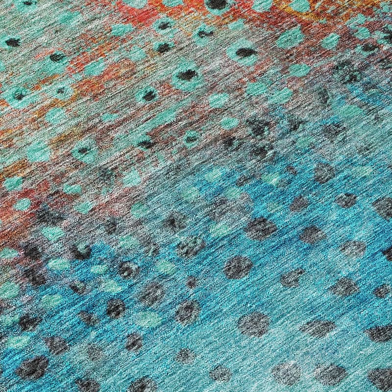 Machine Washable Indoor/ Outdoor Abstract Modern Chantille Rug