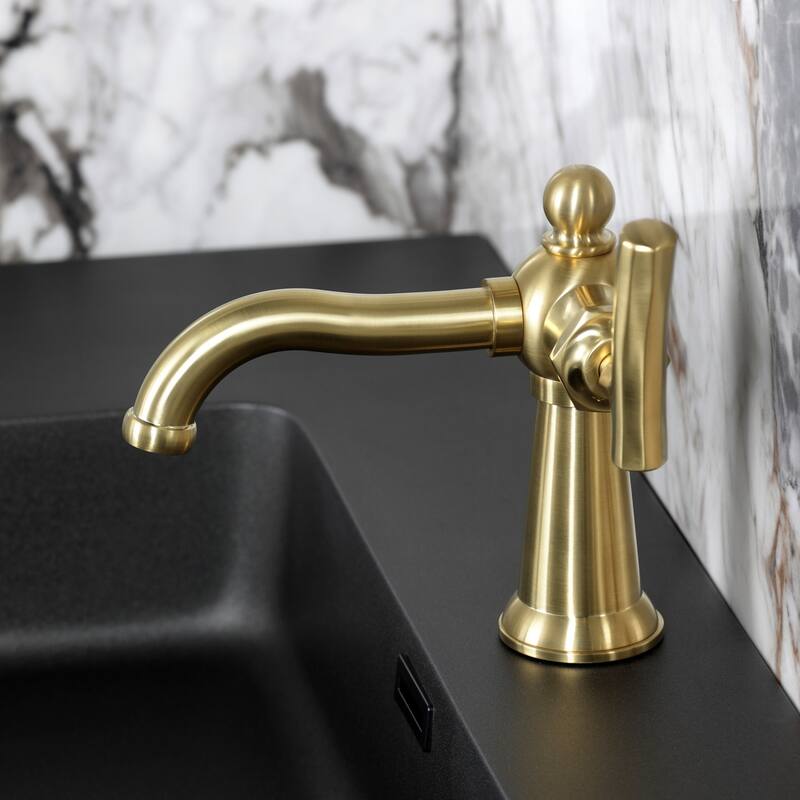Kingston Brass Hallerbos Single-Handle 1-Hole Deck Mount Bathroom Faucet with Drain