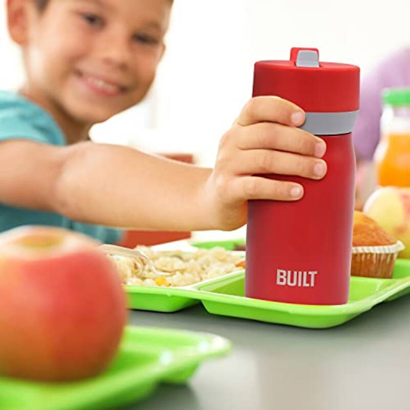 Built 12Oz Stainless Steel Cascade Tumbler with Straw Lid, Red