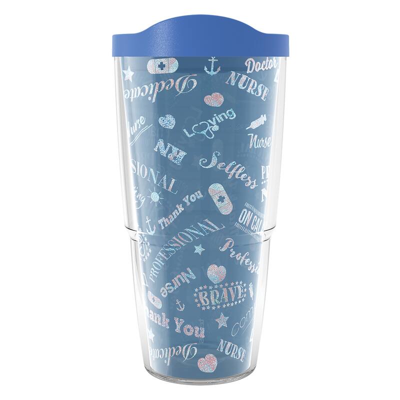 Tervis Thank a Medical Professional Made in USA Double Walled Insulated Travel Tumbler, Classic - Blue - 24oz