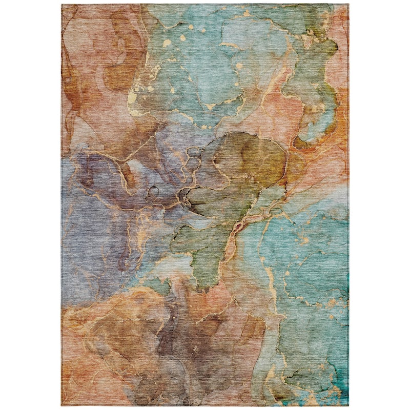 HomeRoots Abstract Transitional Rectangle Outdoor Rug