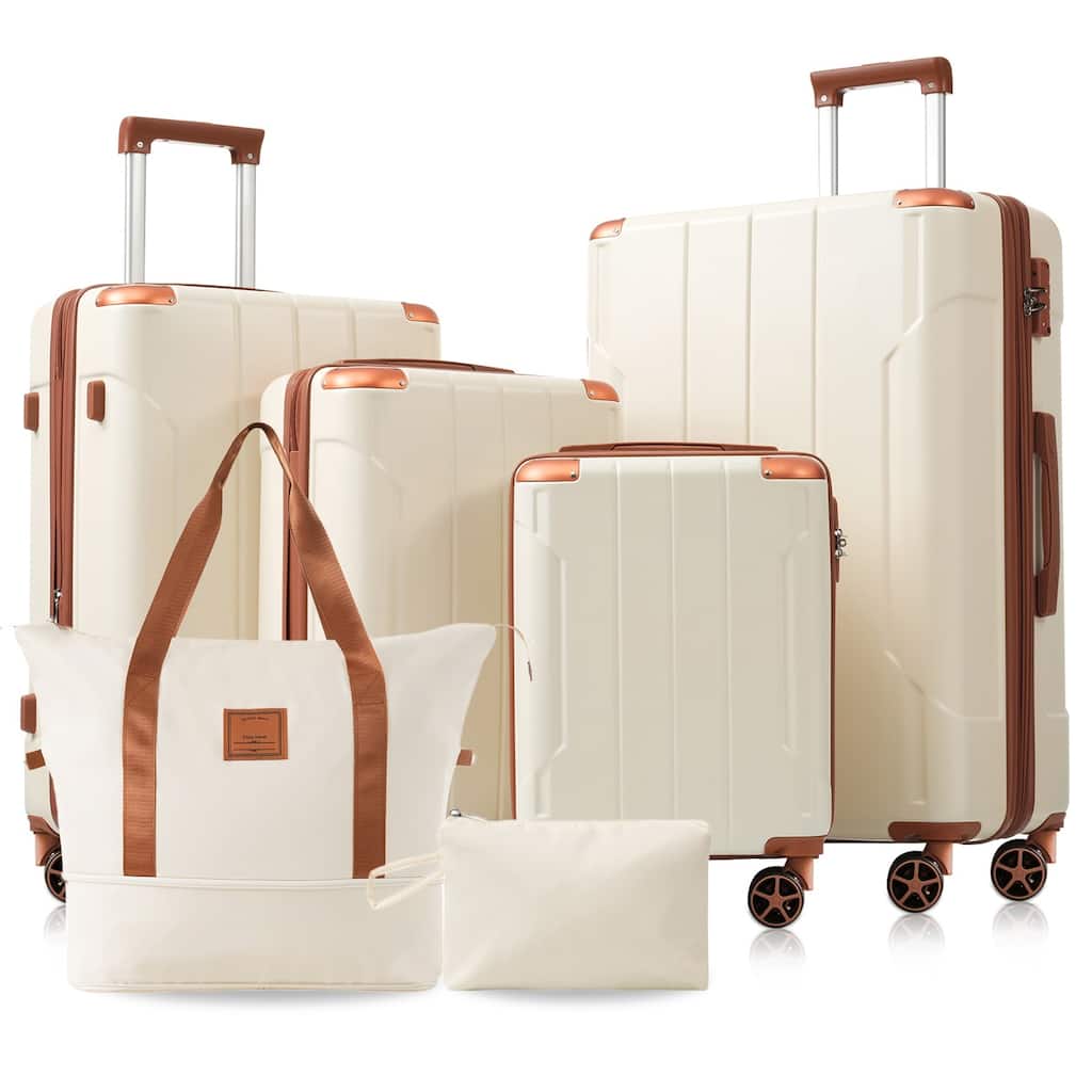 Hardshell Luggage Sets 6 Piece Suitcase Set, Expandable Lightweight Suitcases with Dual Wheels, TSA Lock for Men Women